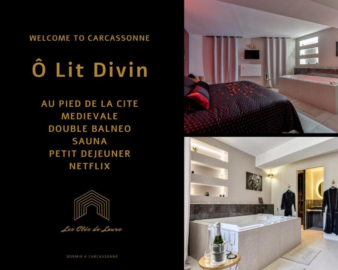 Les Gites De Laure - O Lit Divin, Instant De Volupte, Balneo Sauna, Climatisation, Netflix, 160M De La Cite Medievale Carcassonne Exteriér fotografie